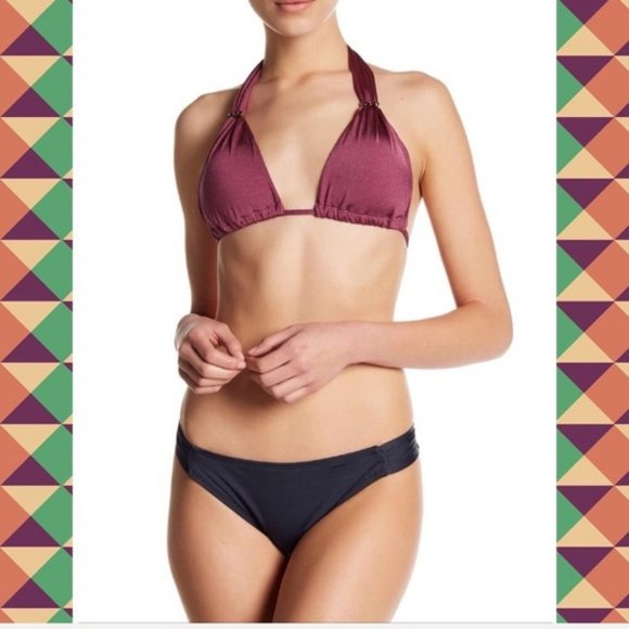 DESPI Nordstrom’s Mauve Halter Bikini Top NWT - Picture 6 of 7